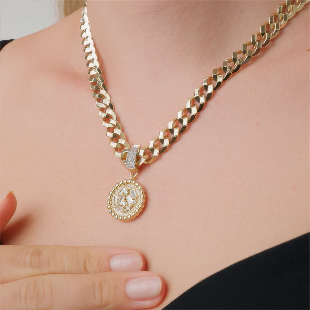 Baget Taşlı Yuvarlak Charm