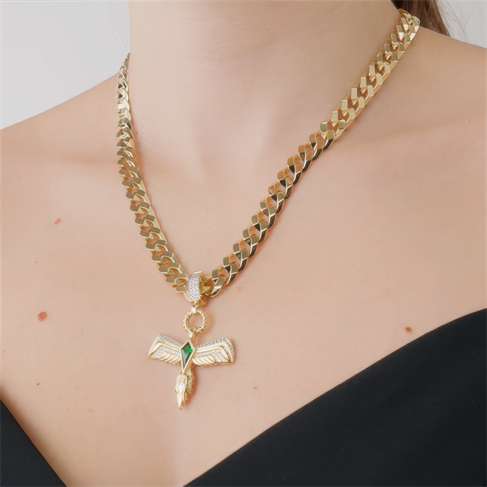 Yeşil Taşlı Anka Kuşu Charm