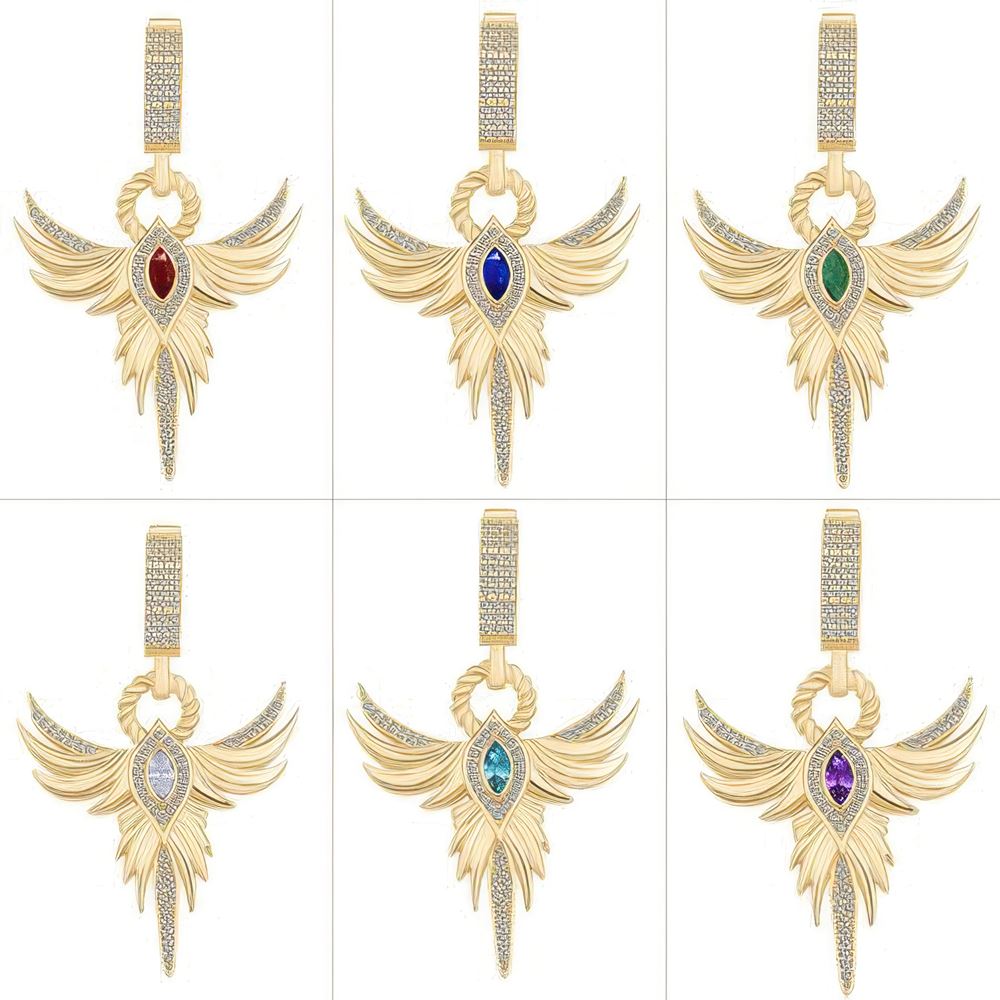 Anka Kuşu Zümrüt Taşlı Charm