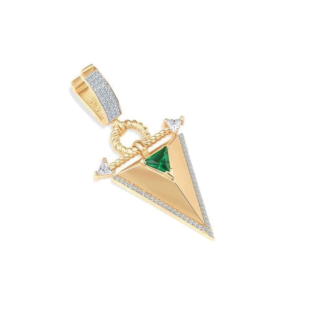 Zümrüt Taşlı Üçgen Charm