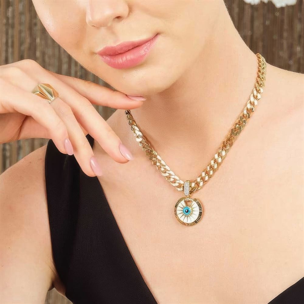 Nazar Boncuklu Yıldız Kolye Ucu Charm