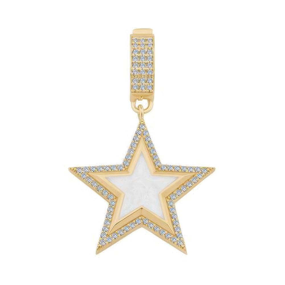 Taşlı Siyah Yıldız Kolye Ucu Charm