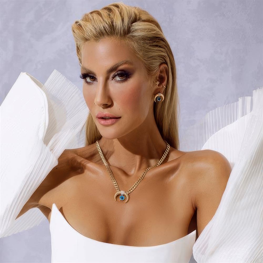 Nazar Boncuklu Hilal Kolye Ucu Charm