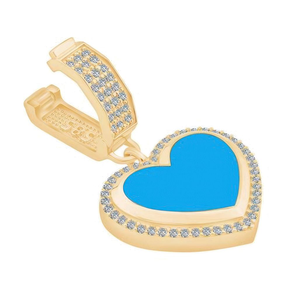 Siyah Mine Kalp Kolye Ucu Charm