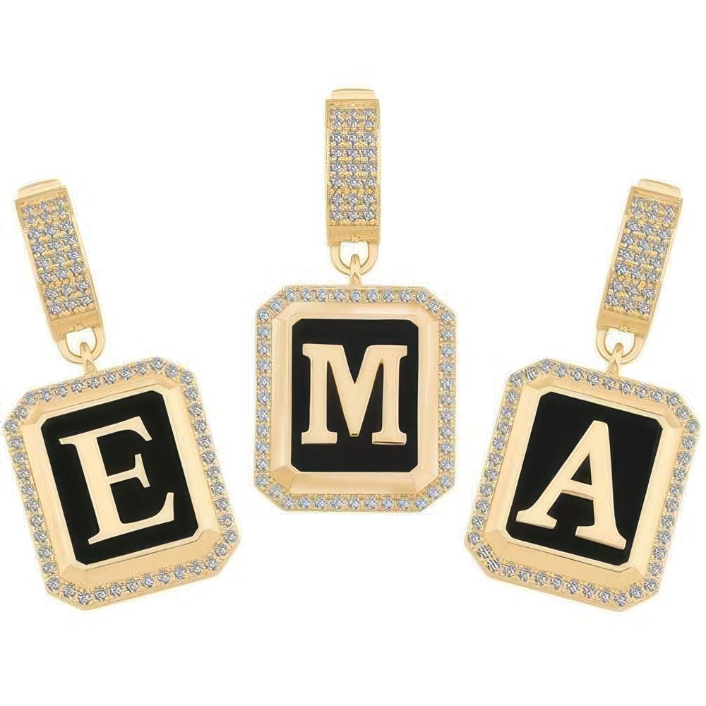 Taşlı Harf Kolye Ucu Charm