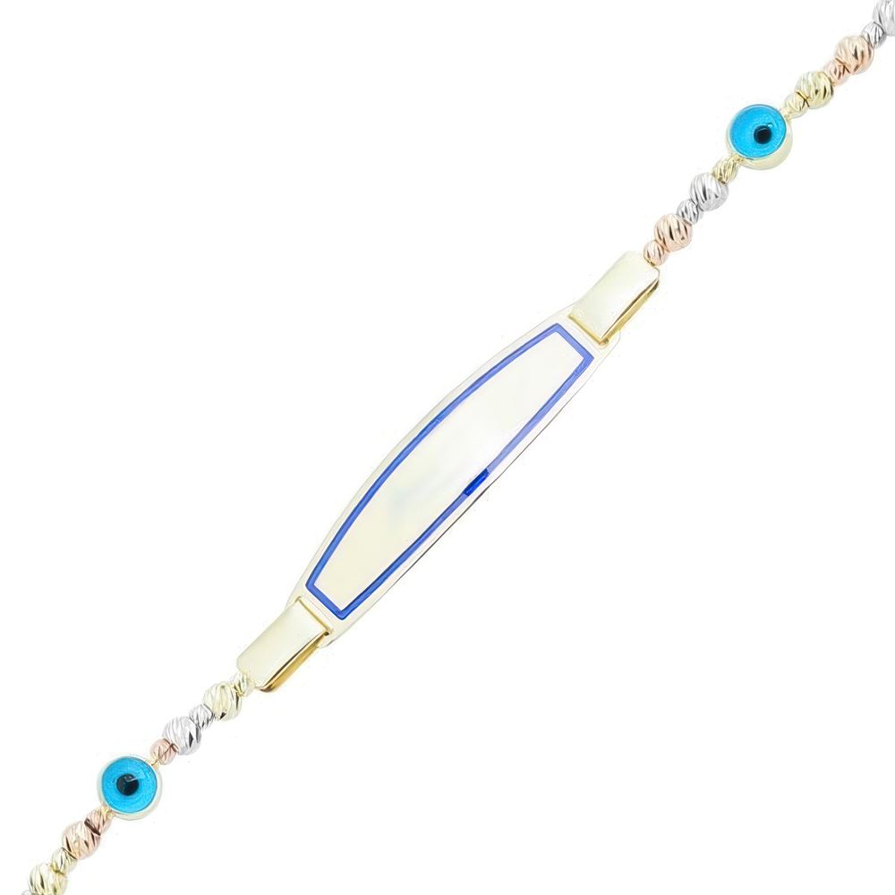 Mavi Mineli Çocuk Künyesi 15Cm Bileklik