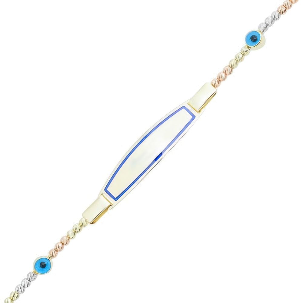 Mavi Mineli Çocuk Künyesi 15Cm Bileklik