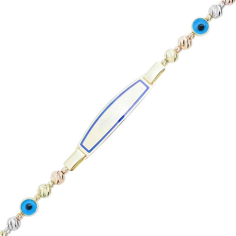 Mavi Mineli Çocuk Künyesi 15Cm Bileklik