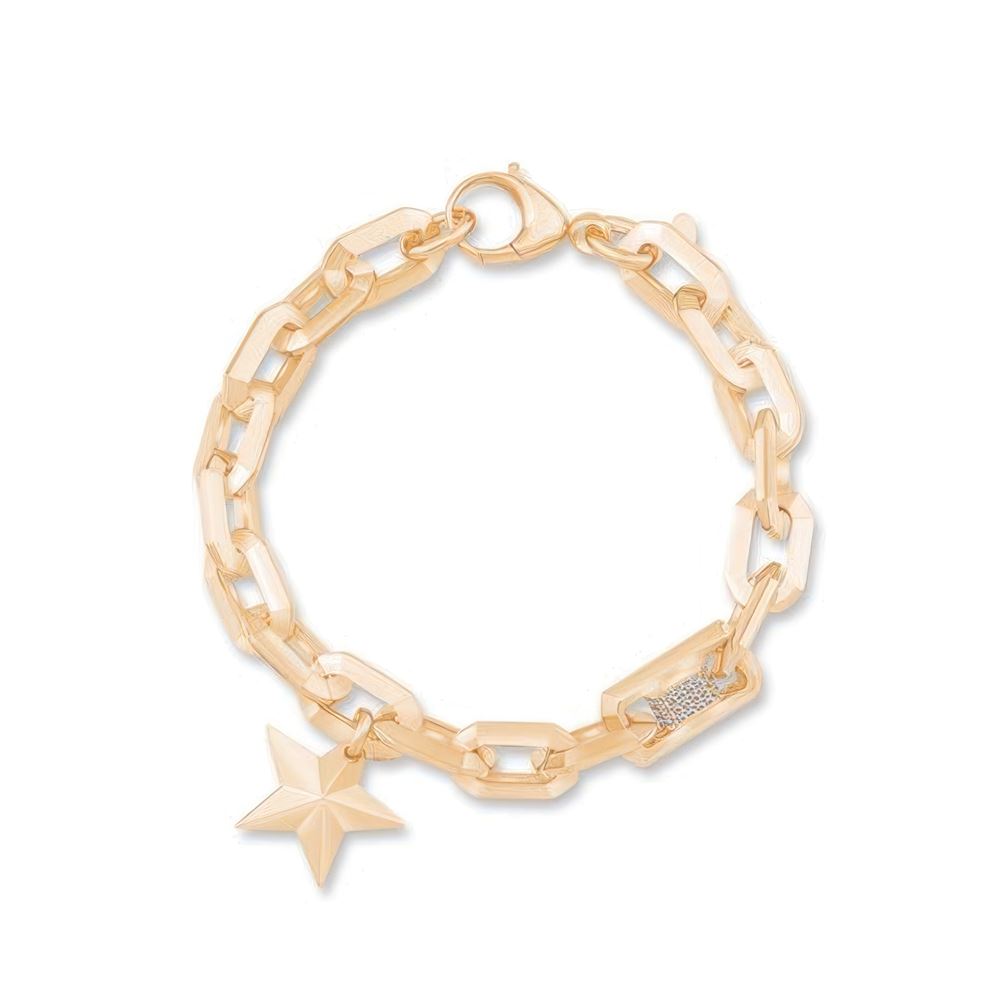İtalyan Tasarım Taş Detaylı Yıldız Bileklik 18CM