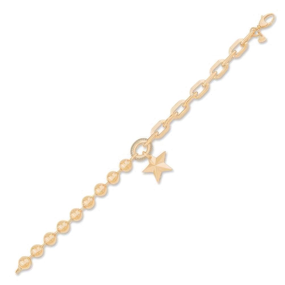 İtalyan Top Zincir Yıldız Bileklik 18CM