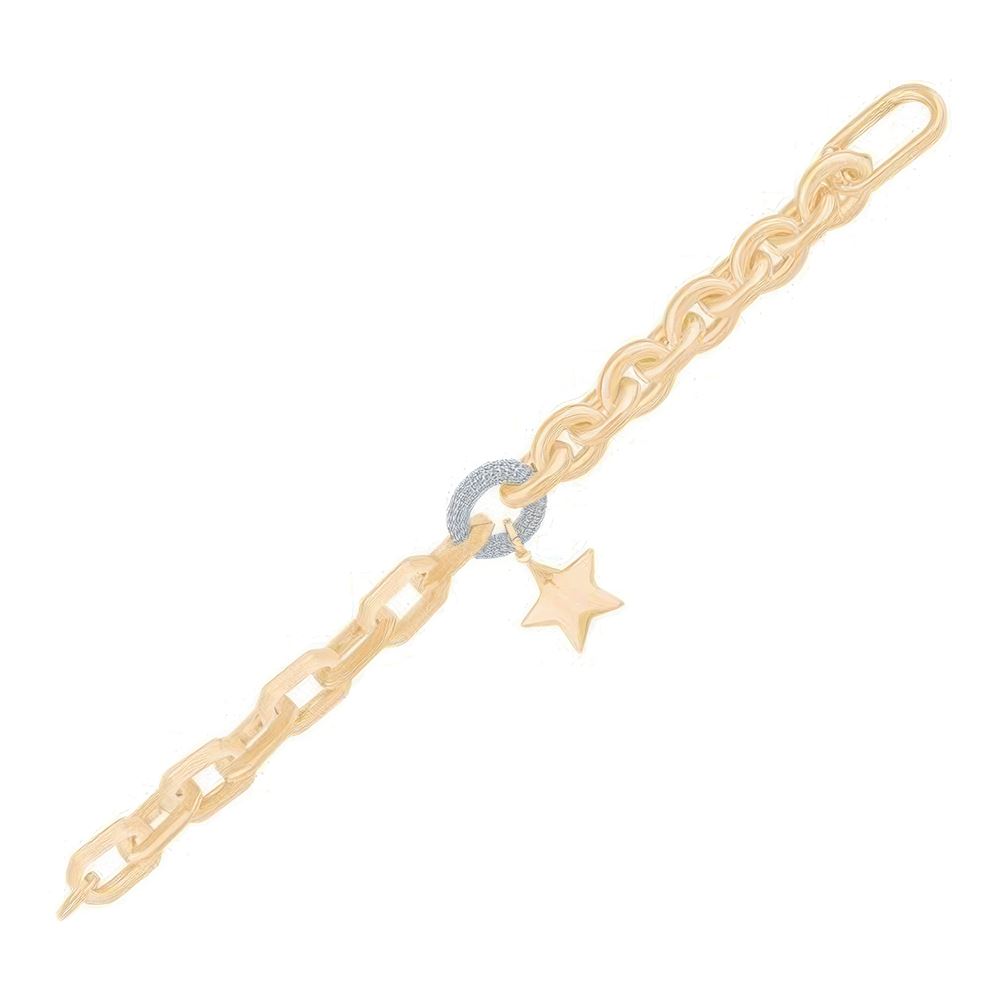 İtalyan Tasarım Yıldız Altın Bileklik 18cm