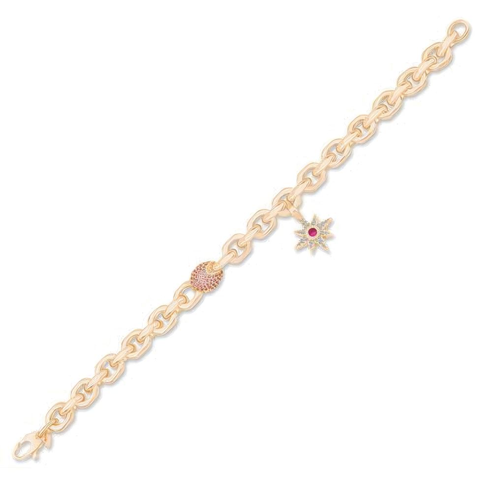 İtalyan Tasarım Kutup Yıldızı Altın Bileklik 18cm