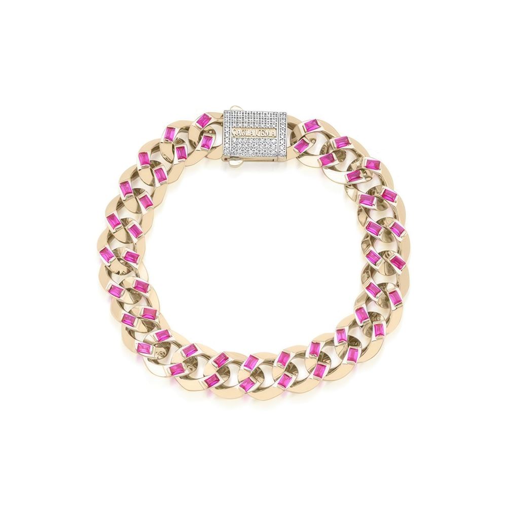 Altın Kırmızı Taşlı Bileklik 18CM