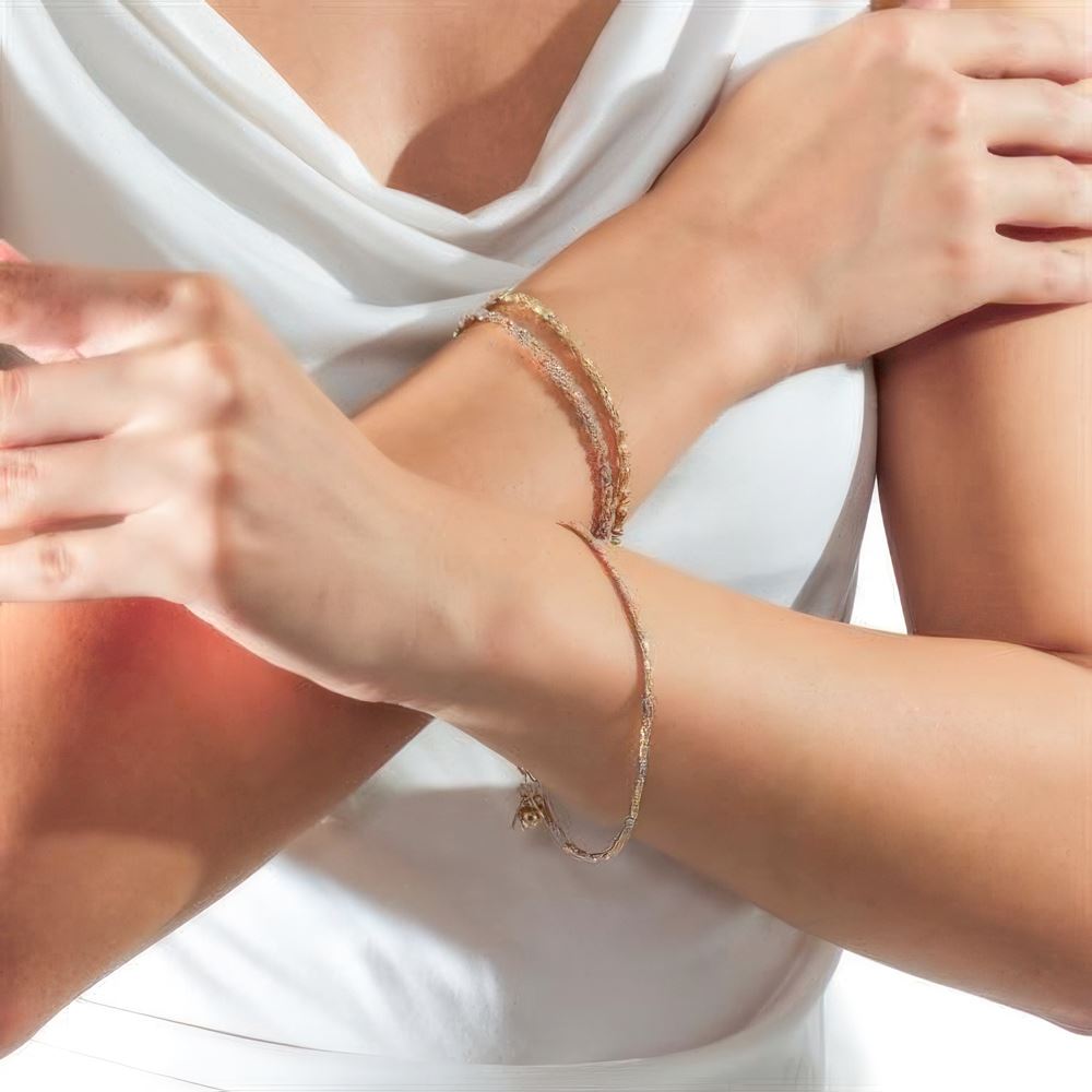 Silindir Top Top Altın Bileklik 18CM