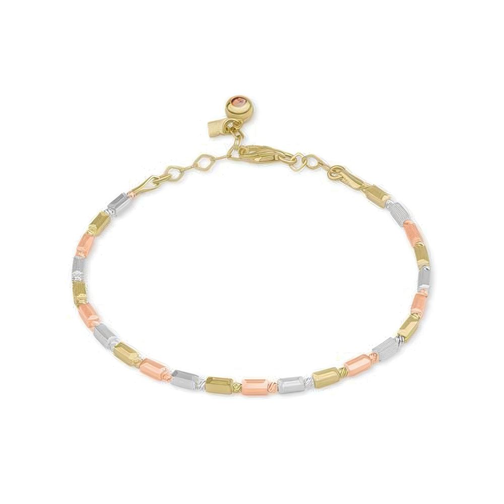 Altın Üç Renk Trend Bileklik 18CM