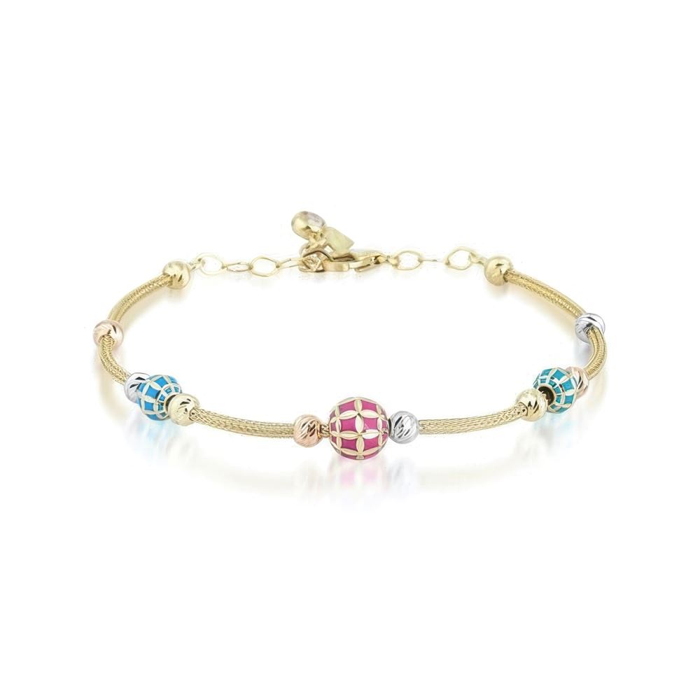 Renkli Toplu Altın Bileklik 18CM