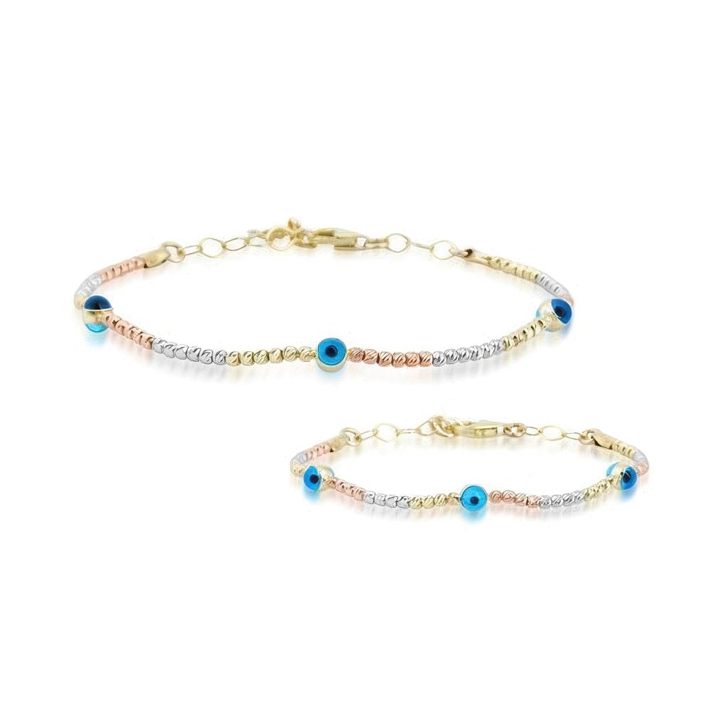 Anne Çocuk İkili Set Altın Bileklik Anne 19Cm Çocuk 14Cm