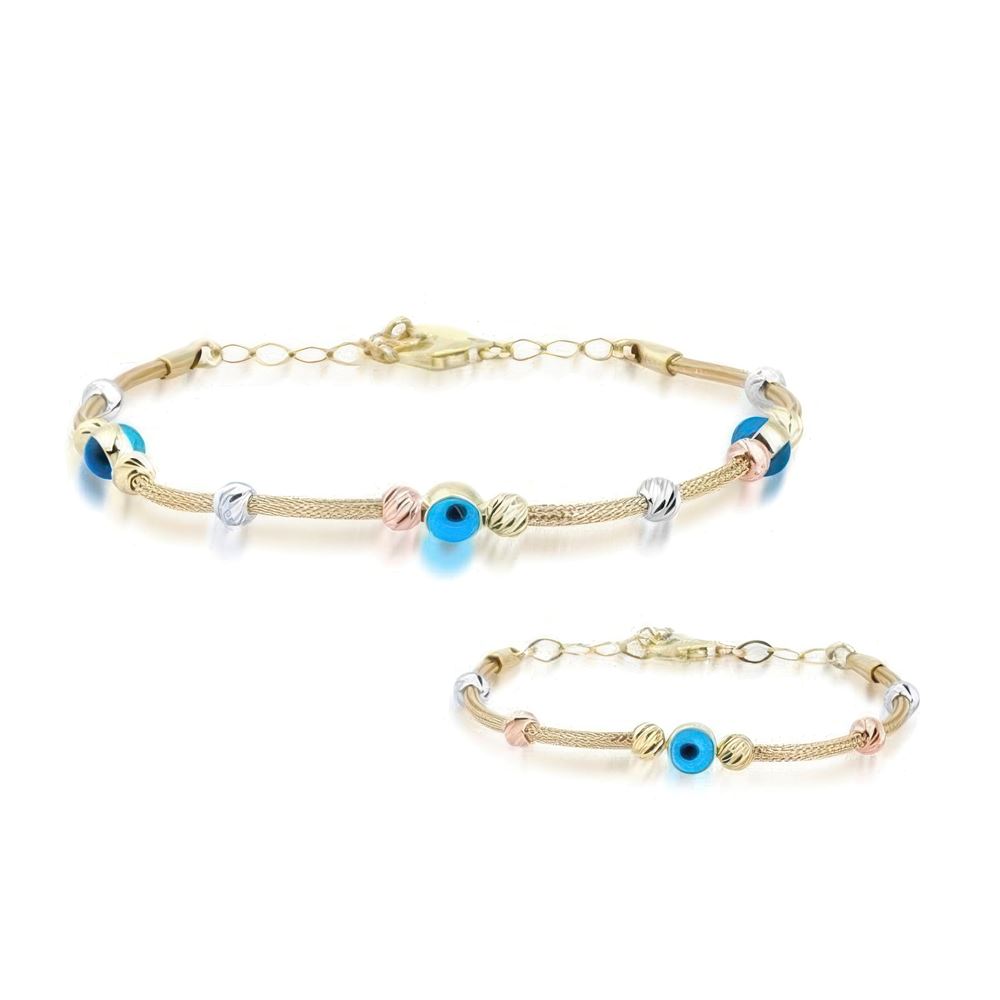 Anne Çocuk İkili Set Altın Bileklik Anne 19Cm Çocuk 14Cm