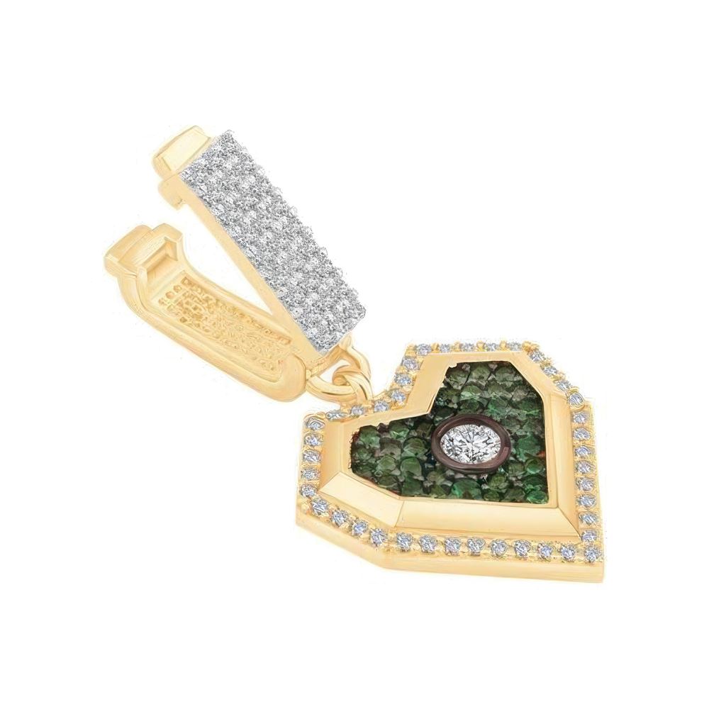 Renkli Taşlı Kalp 9Mm Bileklik Charm