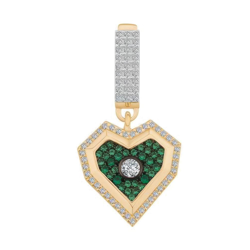 Renkli Taşlı Kalp 9Mm Bileklik Charm