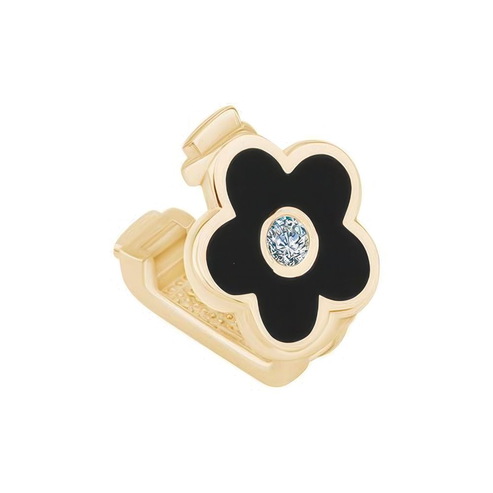 Siyah Çiçek 9Mm Bileklik Charm