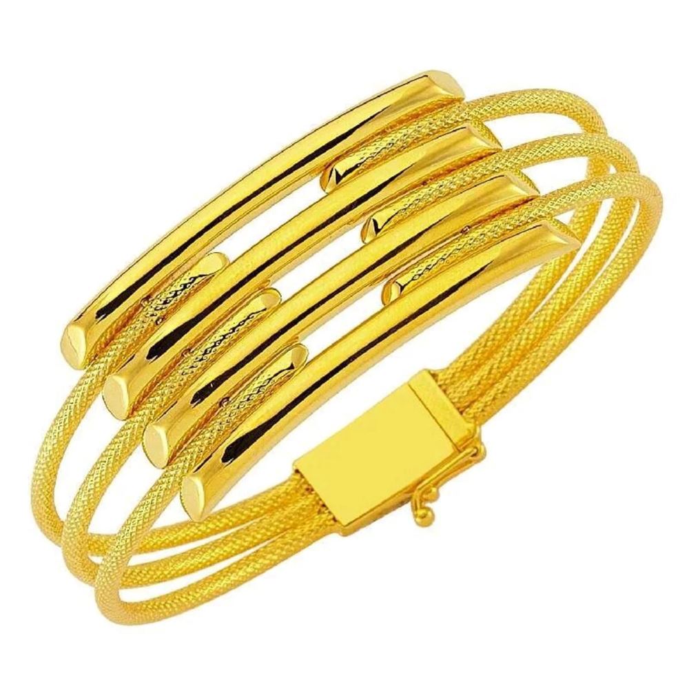 22 Ayar Dörtlü Kaburga Altın Kelepçe Bilezik