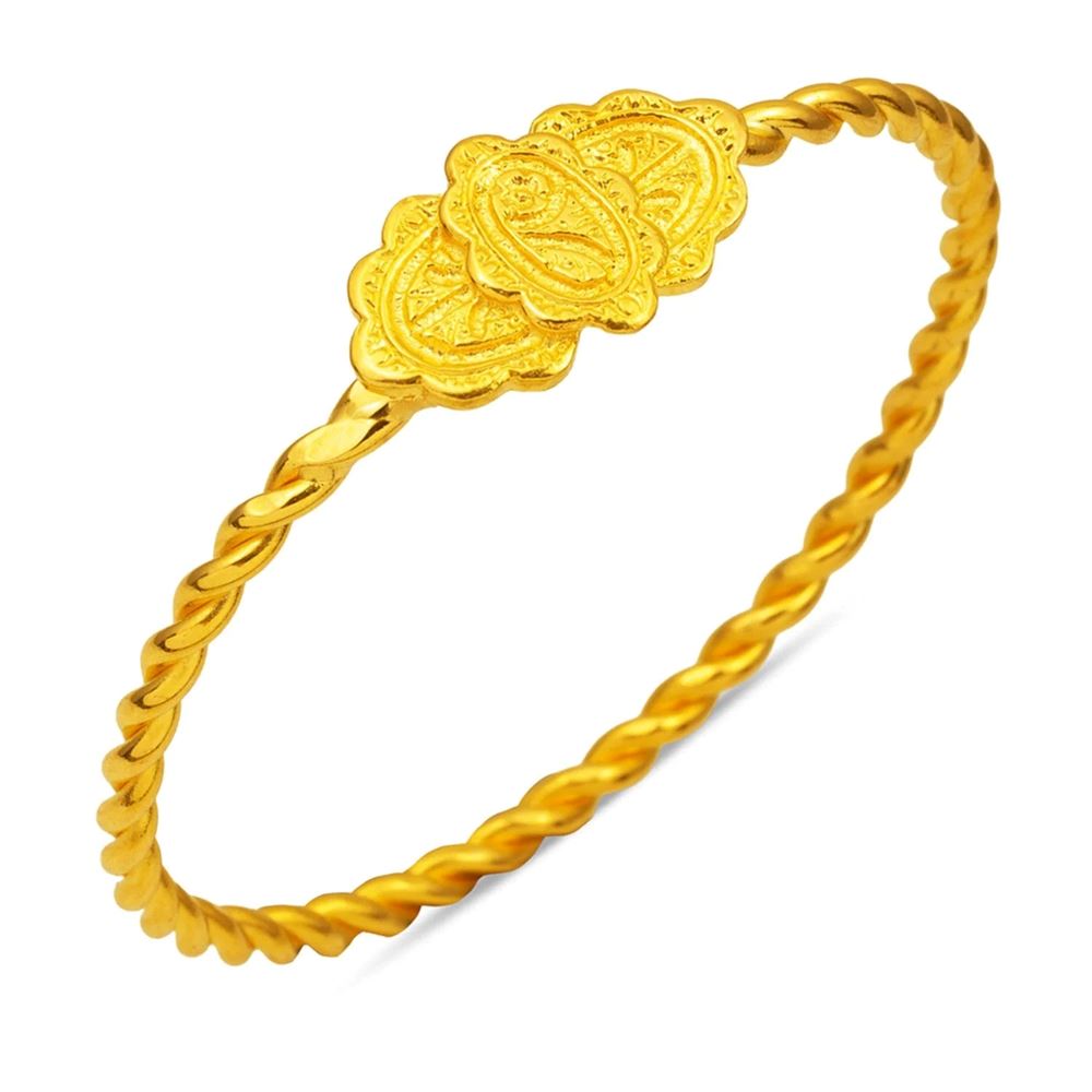 22 Ayar Erzurum Burma Altın Bilezik (Parlak Yüzey)