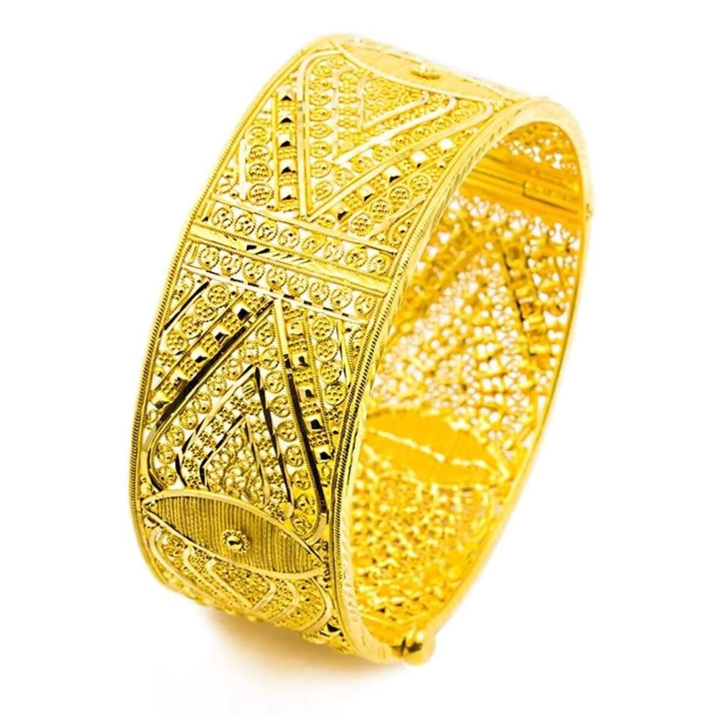 22 Ayar Taşsız Hint İşi Altın Bilezik (Minimal Tasarım)