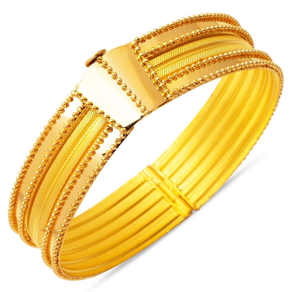 22 Ayar Hasır Altın Kelepçe Bilezik (Minimal Tasarım)