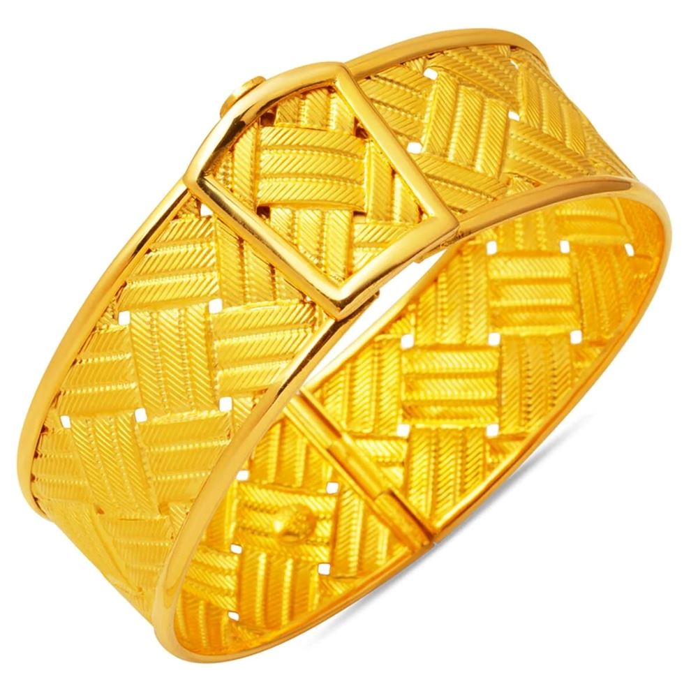 22 Ayar Hasır Model Altın Kelepçe Bilezik (Klasik Seri)