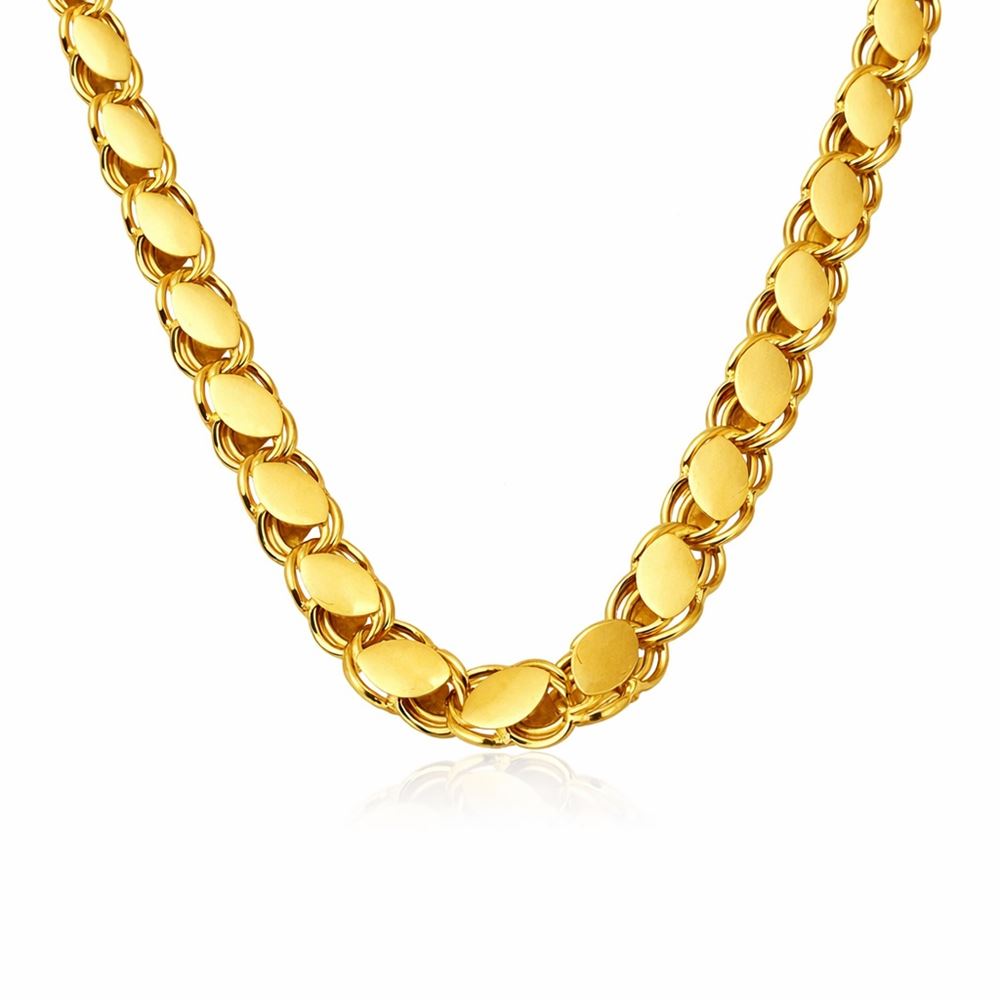 22 Ayar Pullu Altın Zincir 70 cm Parlak Seri