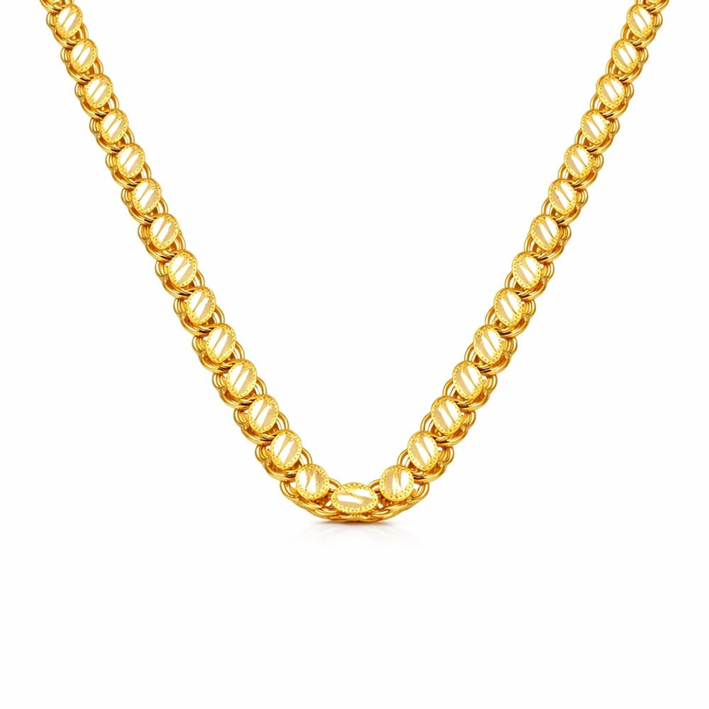 22 Ayar Pullu Altın Zincir 60 cm Parlak Seri