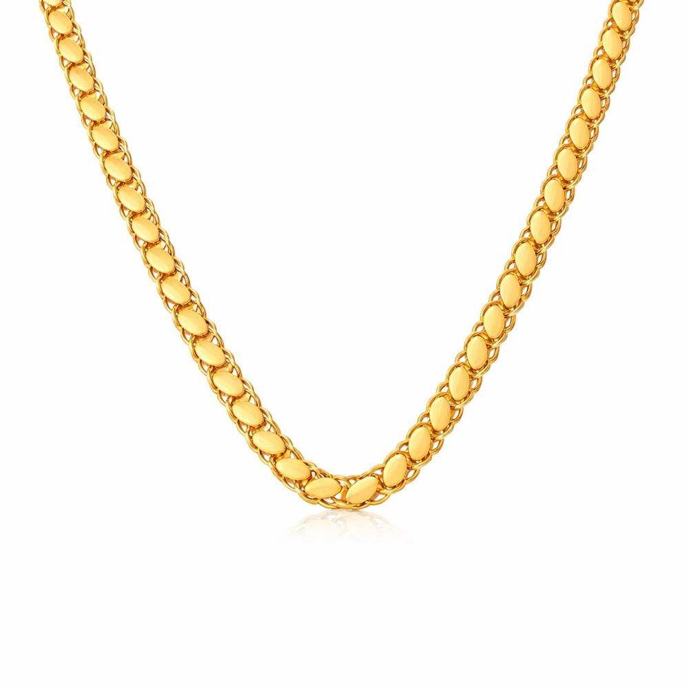 22 Ayar Maraş Pullu Altın Zincir 45 cm Yatırımlık Model