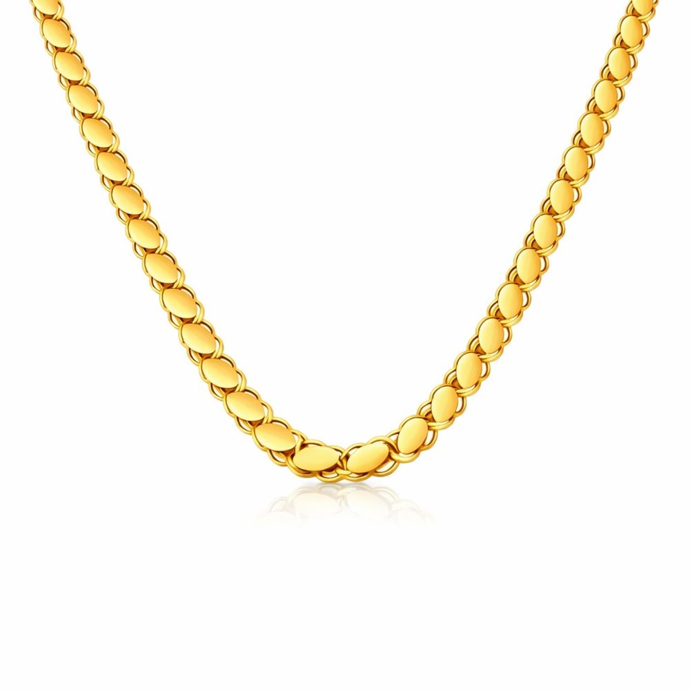 22 Ayar Maraş Pullu Altın Zincir 60 cm Yatırımlık Model