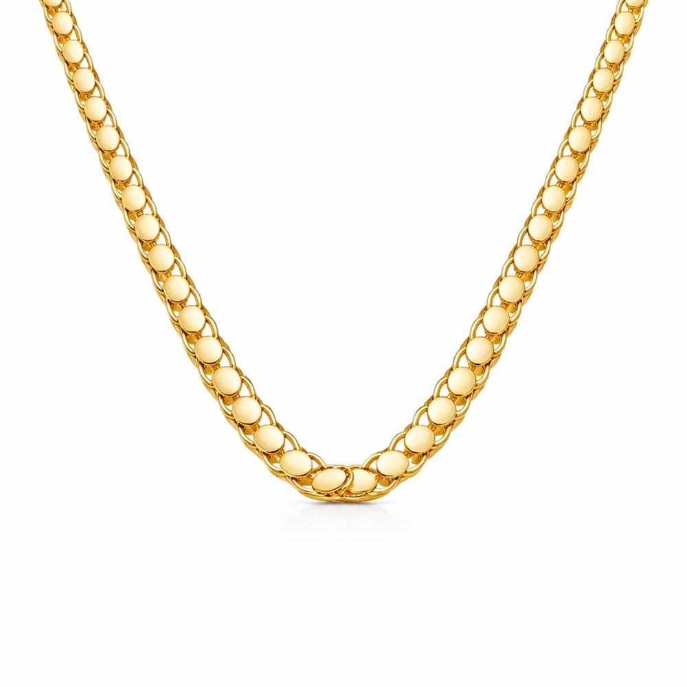 22 Ayar Pullu Altın Zincir 55 cm Parlak Seri