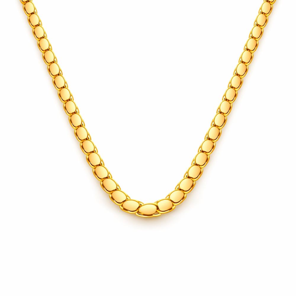 22 Ayar Maraş Pullu Altın Zincir 50 cm Yatırımlık Model