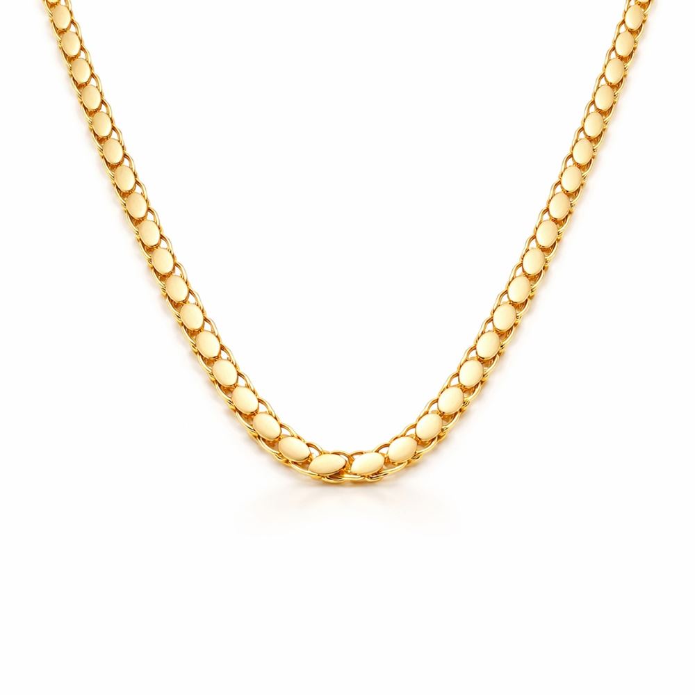 22 Ayar Pullu Altın Zincir 60 cm Parlak Seri