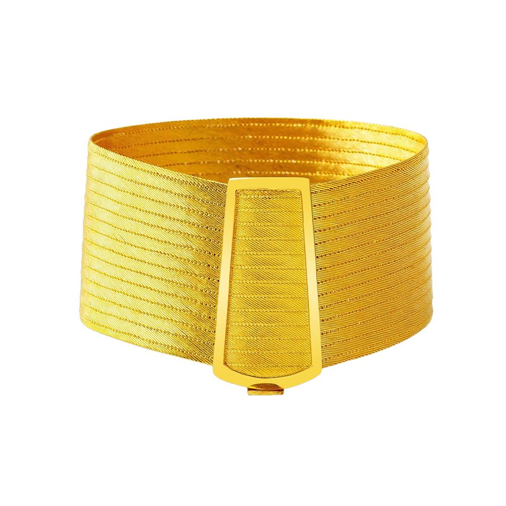 22 Ayar 15 Sıralı Taşsız  Trabzon Hasır Bilezik Altın Bileklik