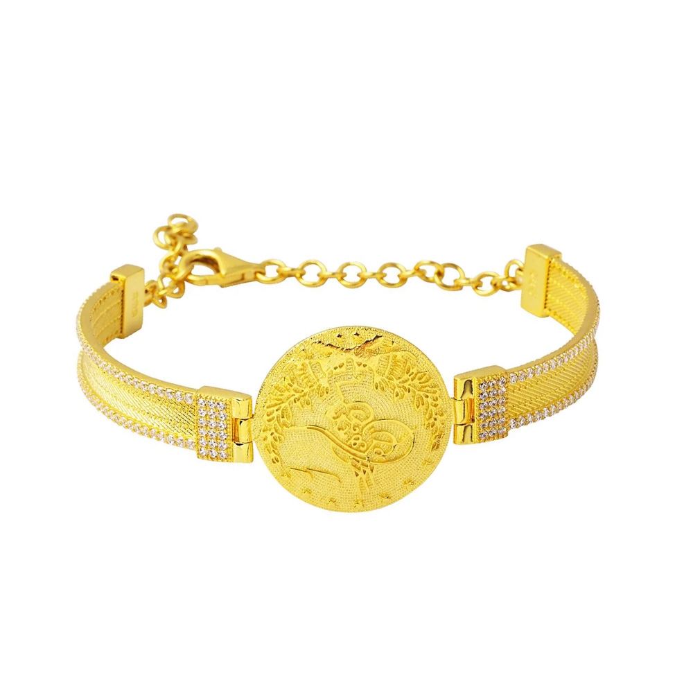 22 Ayar Tuğralı  Trabzon Hasır Altın Bileklik Altın Bileklik