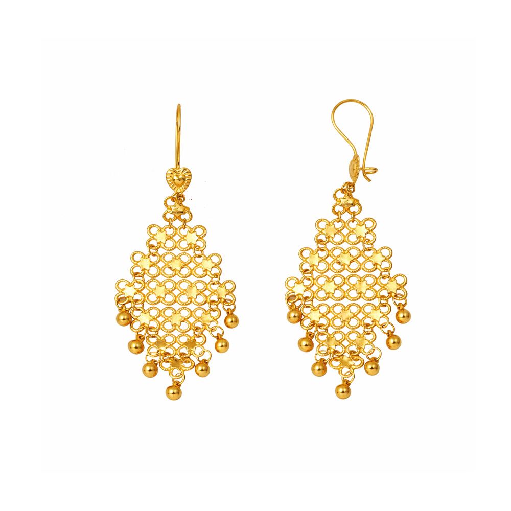 22 Ayar Hint İşi Sonsuzluk Figürlü Altın Küpe