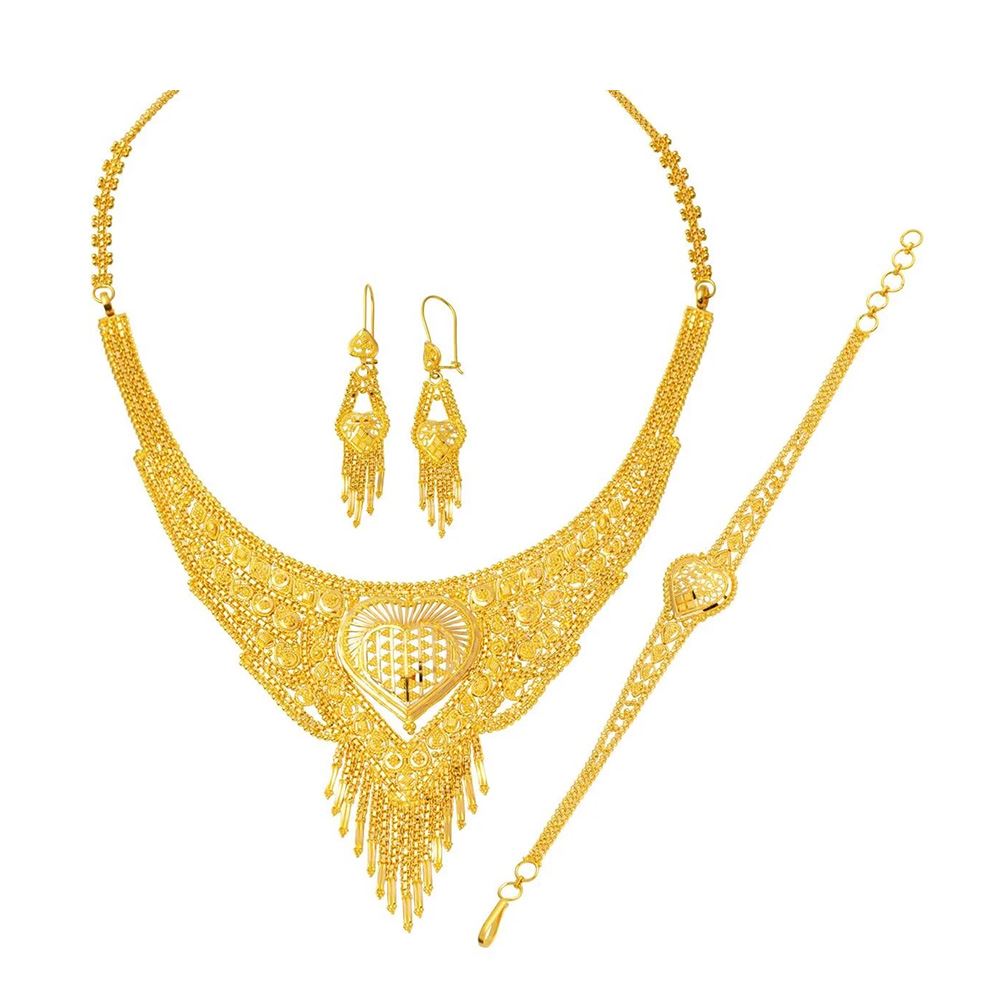 22 Ayar Kalpli Hint İşi Altın Takı Seti (Zarif Seri)
