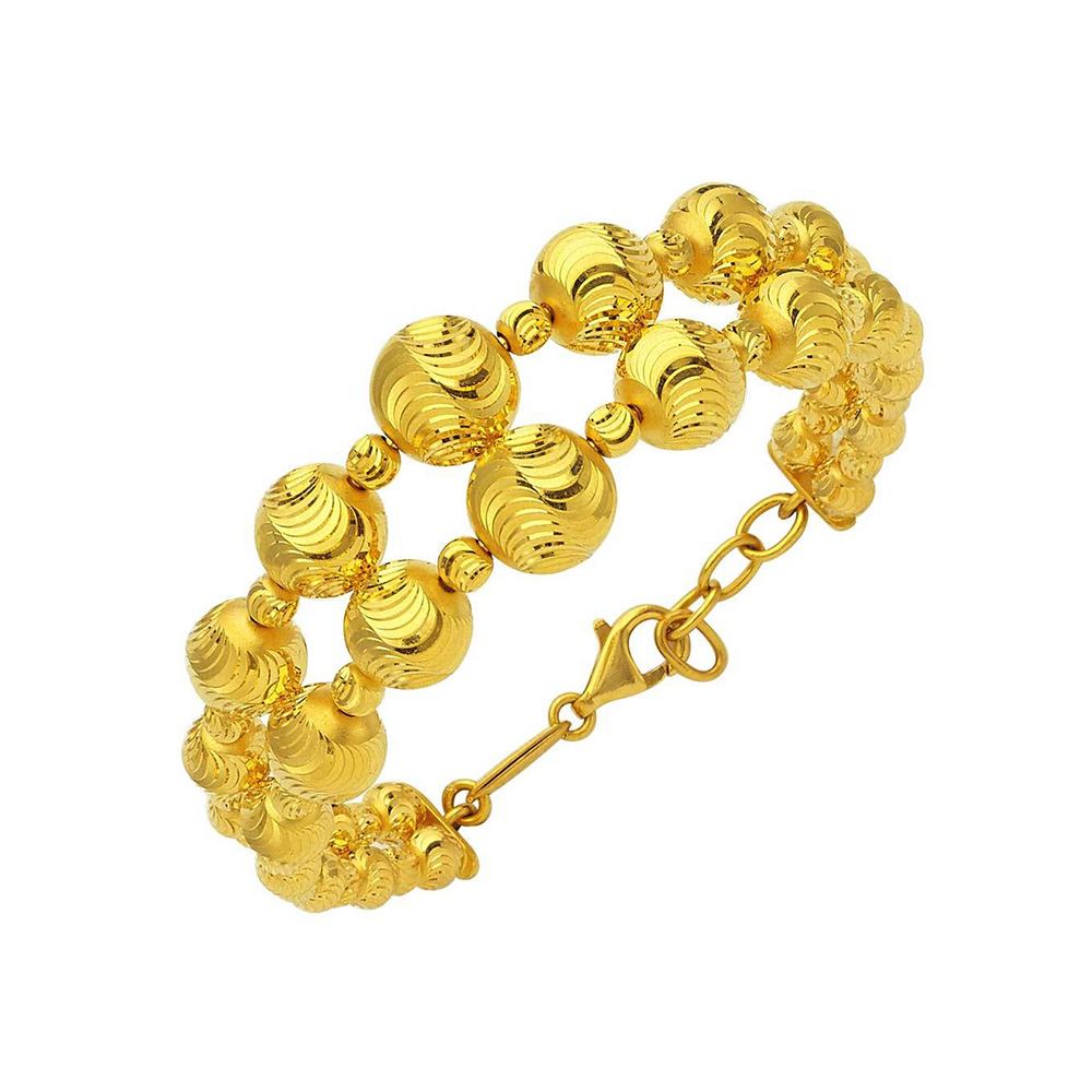 22 Ayar Habbe Desenli Altın Kelepçe Bilezik (Modern Tasarım)