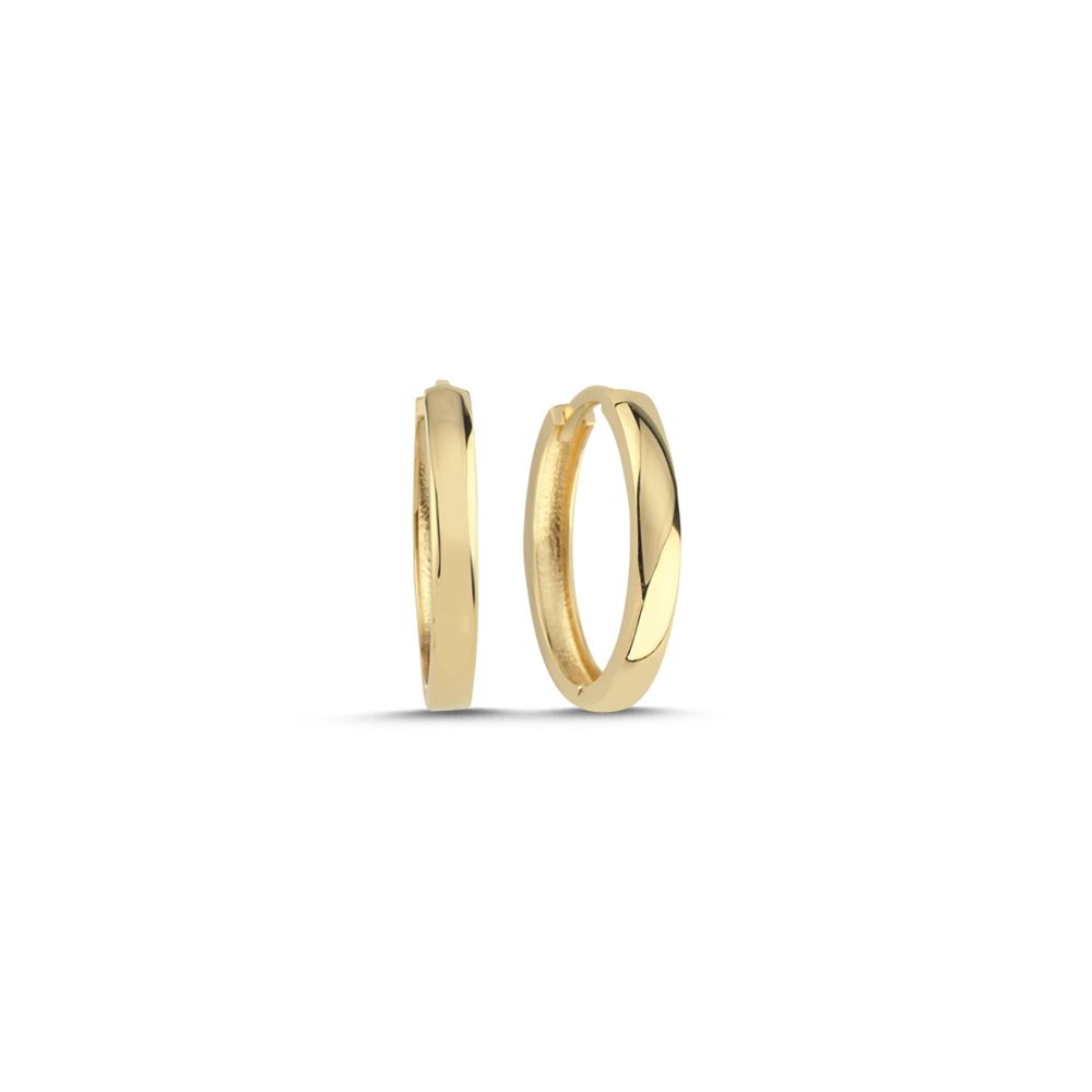 Orta Boy Sade Oval Halka Küpe (1,8x1,8 cm 2 mm)