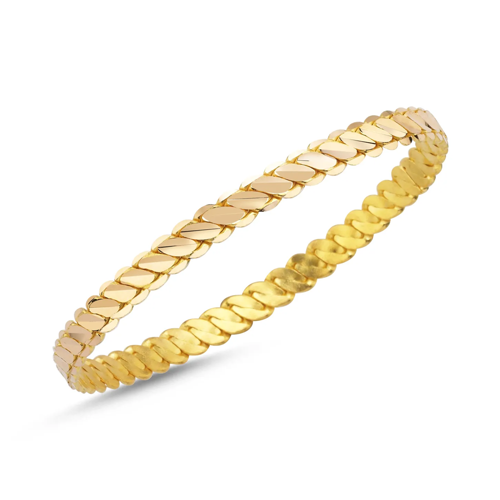 22 Ayar Üçlü Burma Altın Bilezik 22 Gr