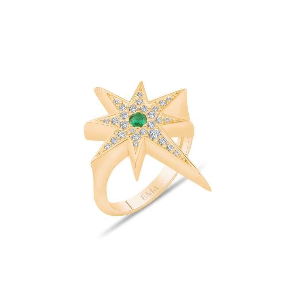 Zümrüt Taşlı Kuzey Yıldızı Yüzük