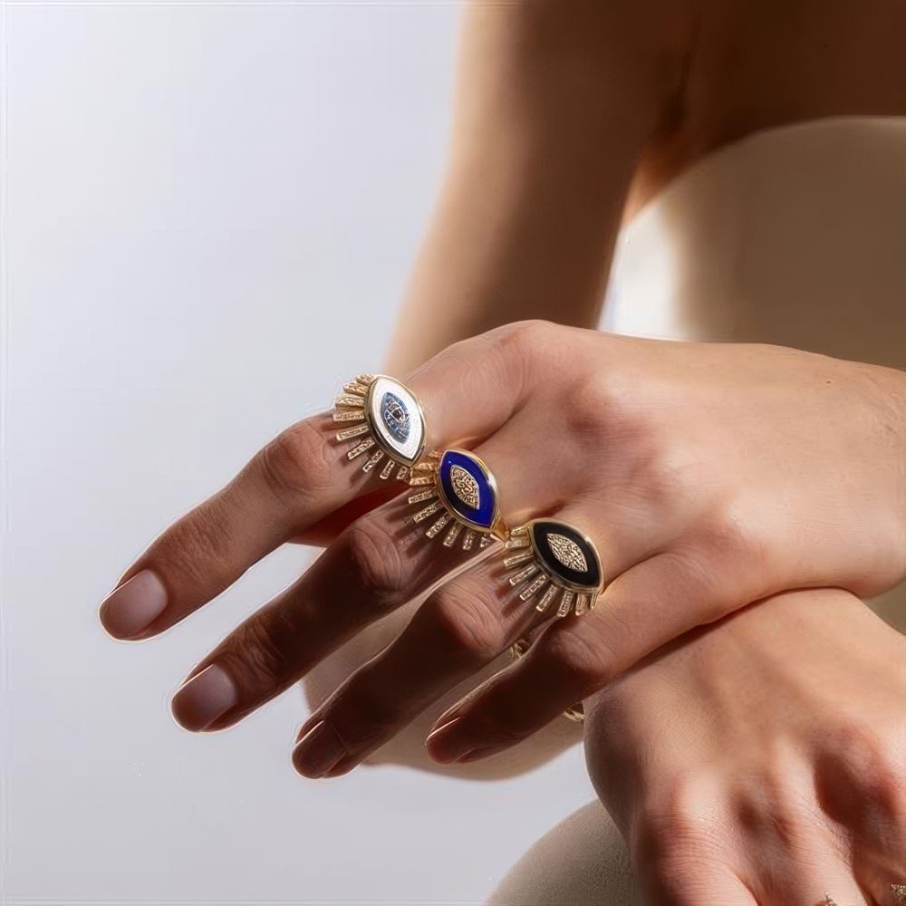 Mineli Taşlı Göz Yüzük