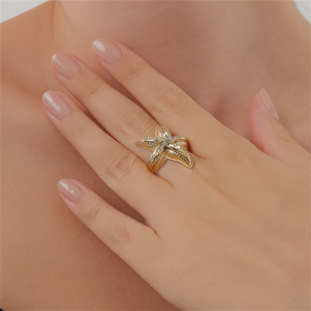Deniz Yıldızı Altın Yüzük