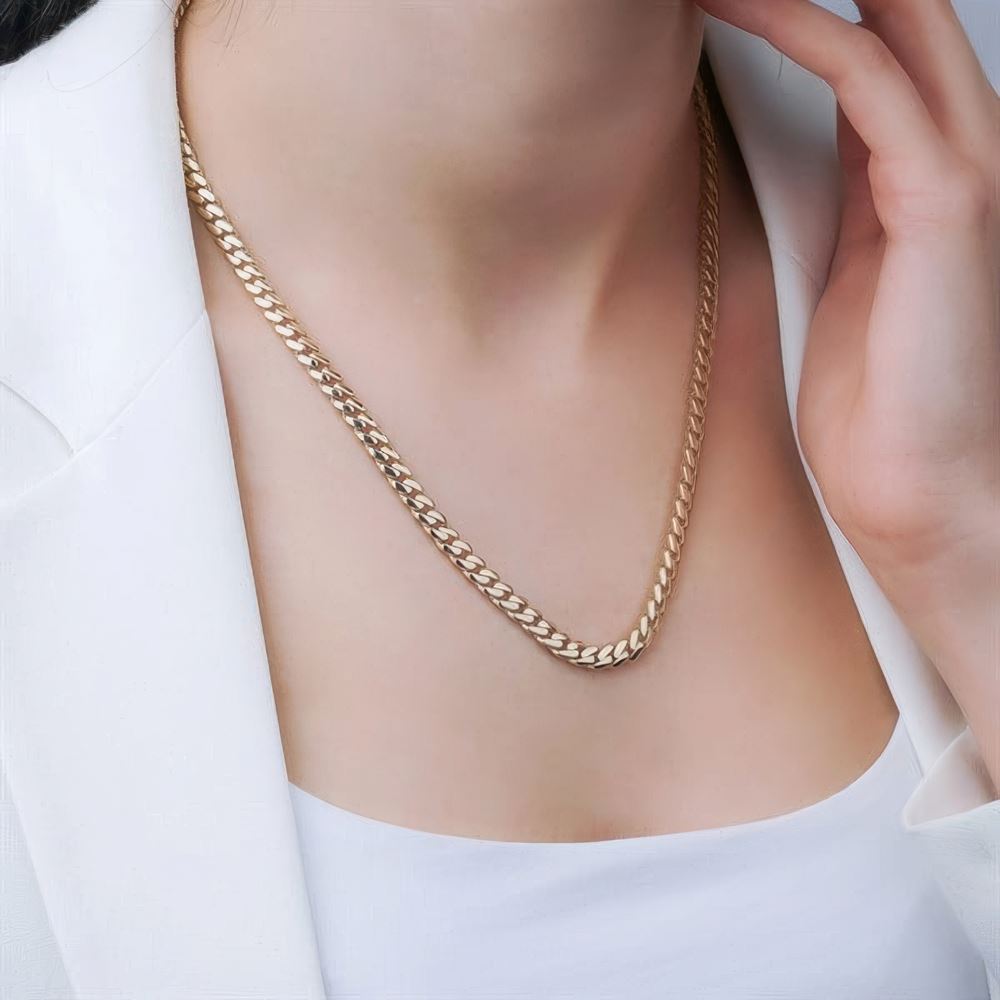 7Mm Klasik Gurmet Kolye 45Cm Zincir