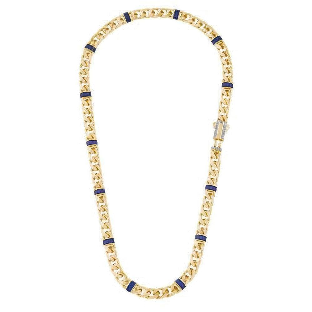 Mavi Taşlı Gurmet Zincir 45Cm