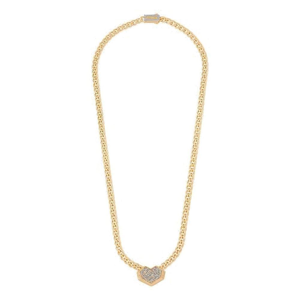 Baget Taşlı Kalp Gurmet Kolye 45Cm Zincir